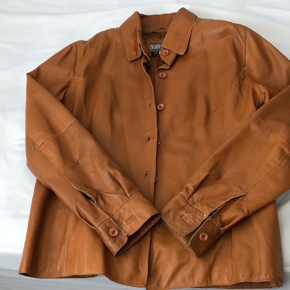 Vintage Tan/ Cognac Leather Jacket